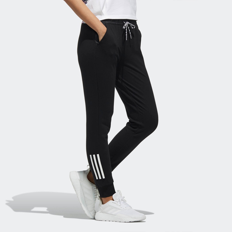 Футболка Adidas Neo вязаные спортивные брюки женские черные — фото 4