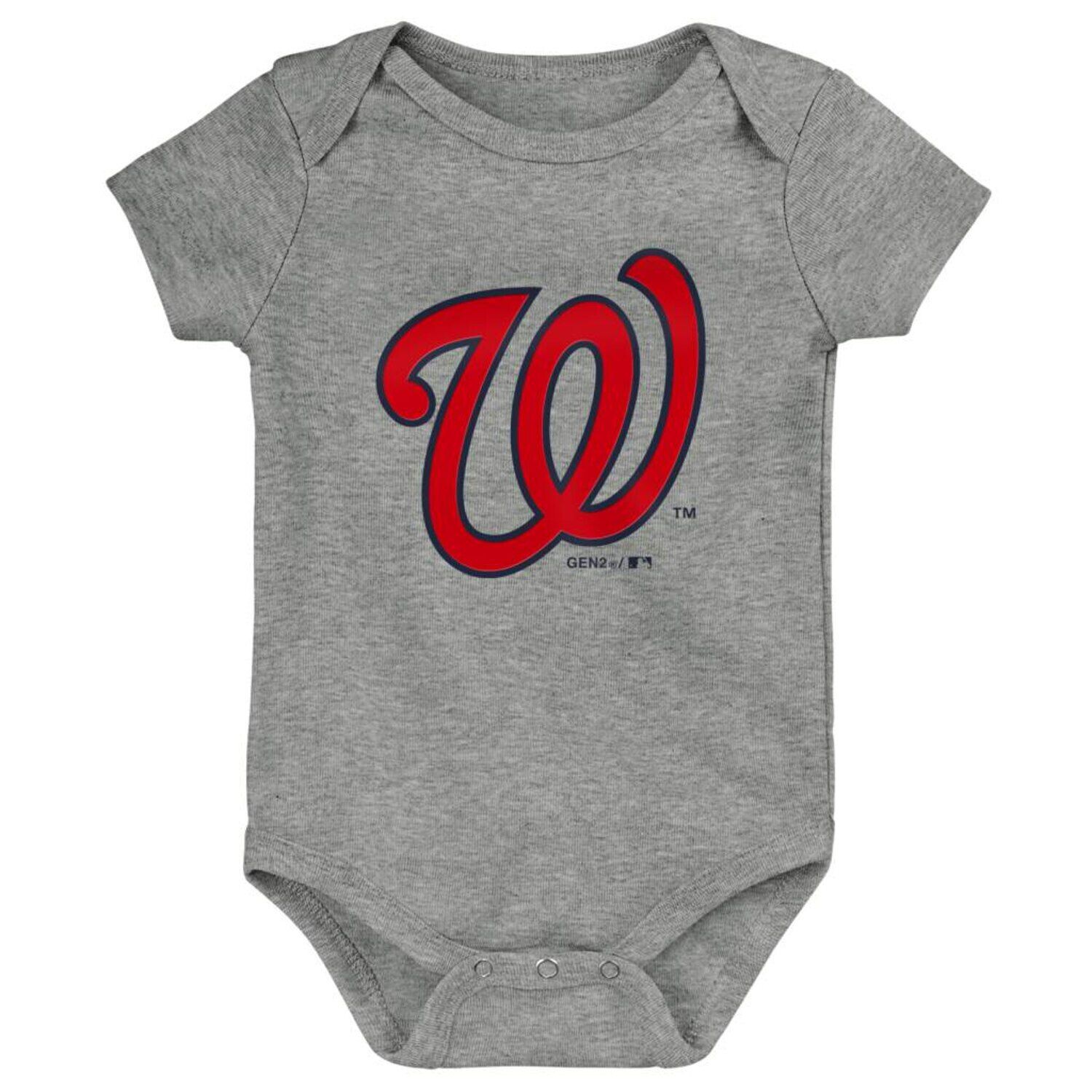 Набор из трех боди Infant красного/темно-синего/серого цвета Washington Nationals Born To Win Outerstuff — фото 4