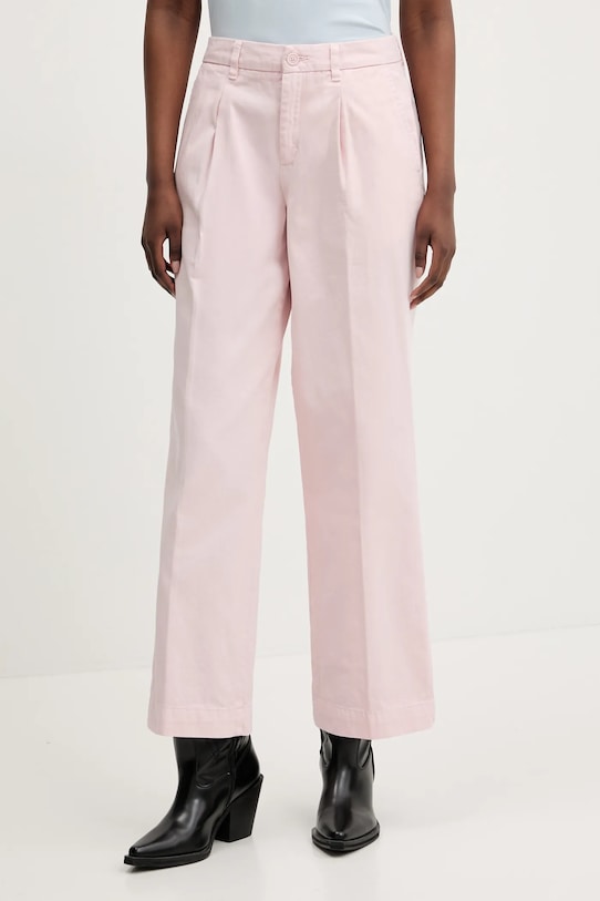 

Хлопковые брюки Guess Jeans, розовый