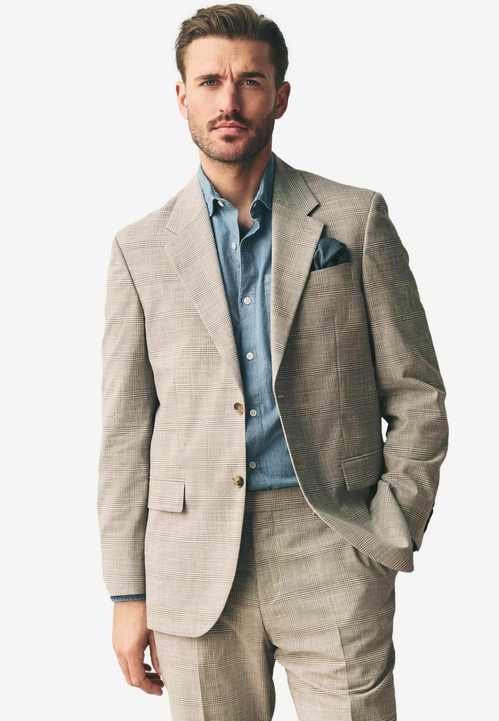 

Пиджак-блейзер REGULAR FIT - CHECK - Suit jacket Next, бежевый