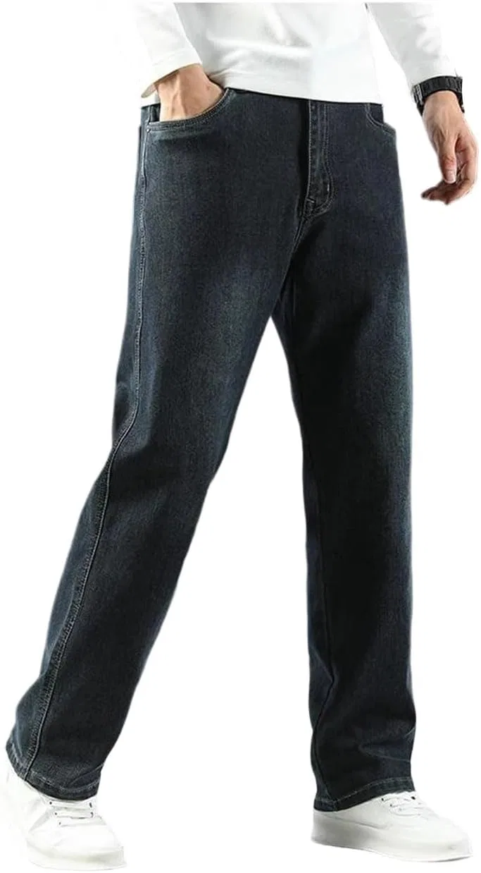 Джинсы свободные Men's Baggy Jeans, серо-черный