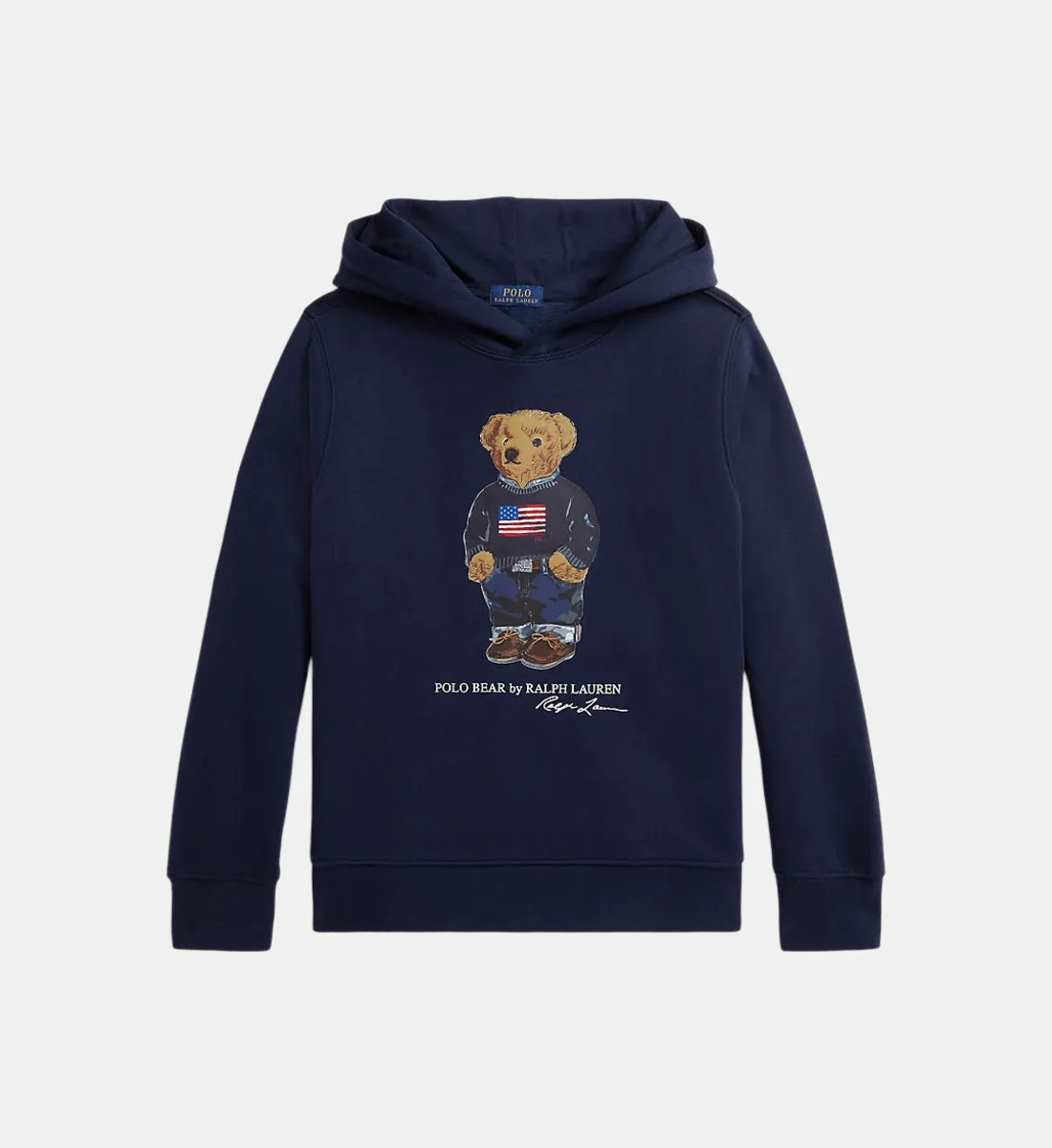 Прямой фирменный хлопковый свитшот POLO RALPH LAUREN, синий