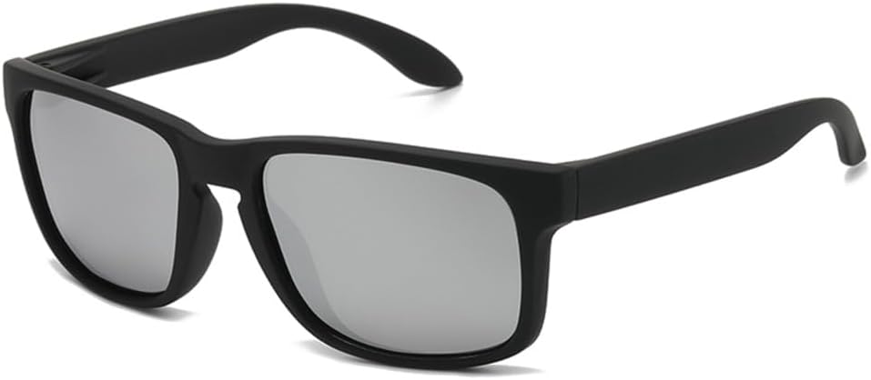 

Классические поляризованные солнцезащитные очки для мужчин, винтажные пластиковые, мужские и женские, черные, для активного отдыха и спорта, защита от УФ-излучения UV400 VFDHN, Black Silver