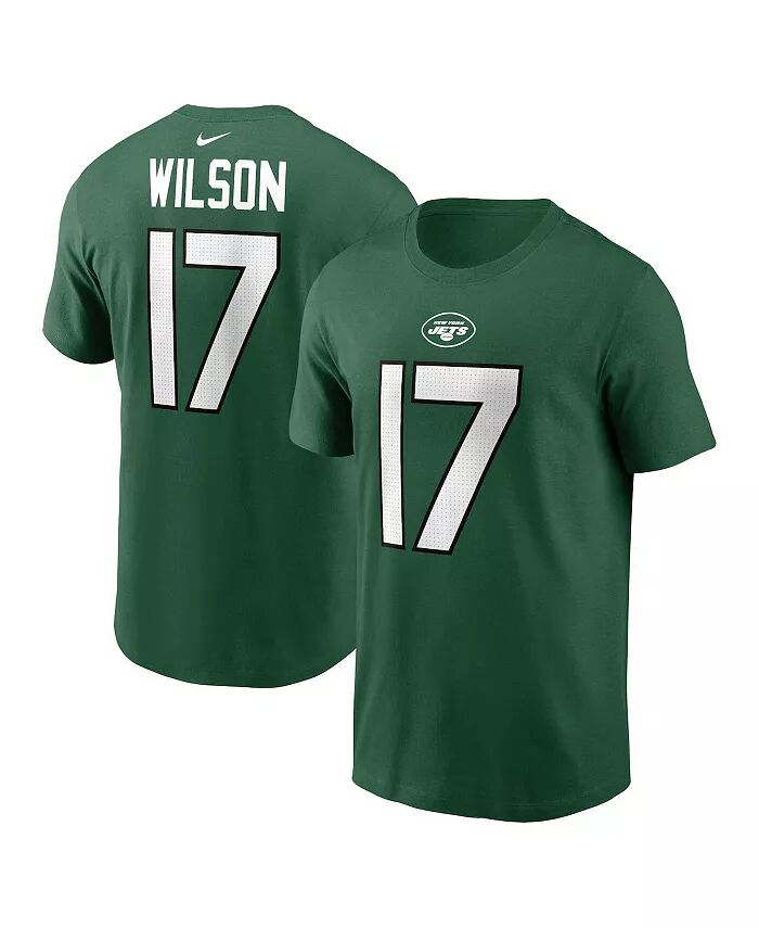 

Мужская зеленая футболка с именем и номером игрока Гаррета Уилсона из New York Jets Nike