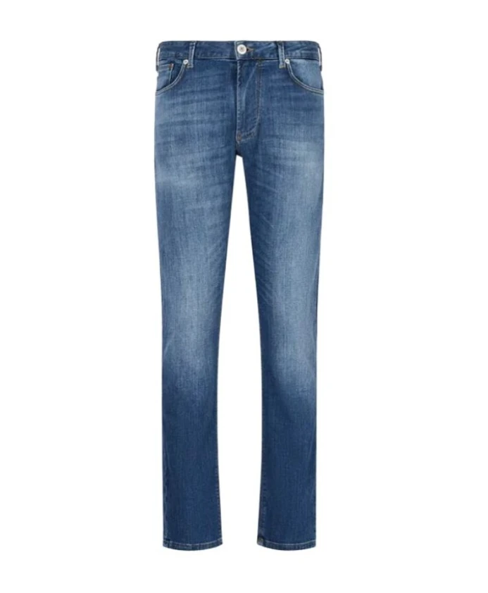 

Узкие джинсы прямого кроя Emporio Armani, синий