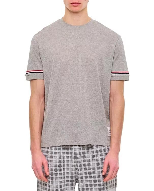 

Футболка с ребристыми манжетами Thom Browne, серый