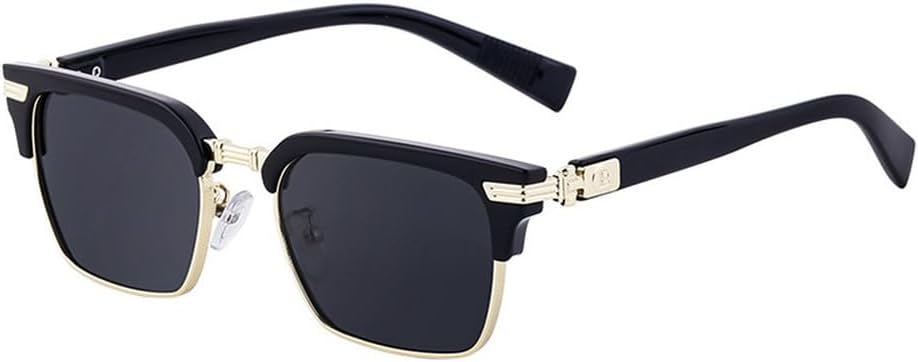 

Солнцезащитные очки в стиле ретро-панк квадратной формы для мужчин и женщин с металлической полуободковой оправой, модные очки для путешествий, вечеринок и деловых встреч, защита от ультрафиолета UV400 WNCKSQ, C01 Golden.black