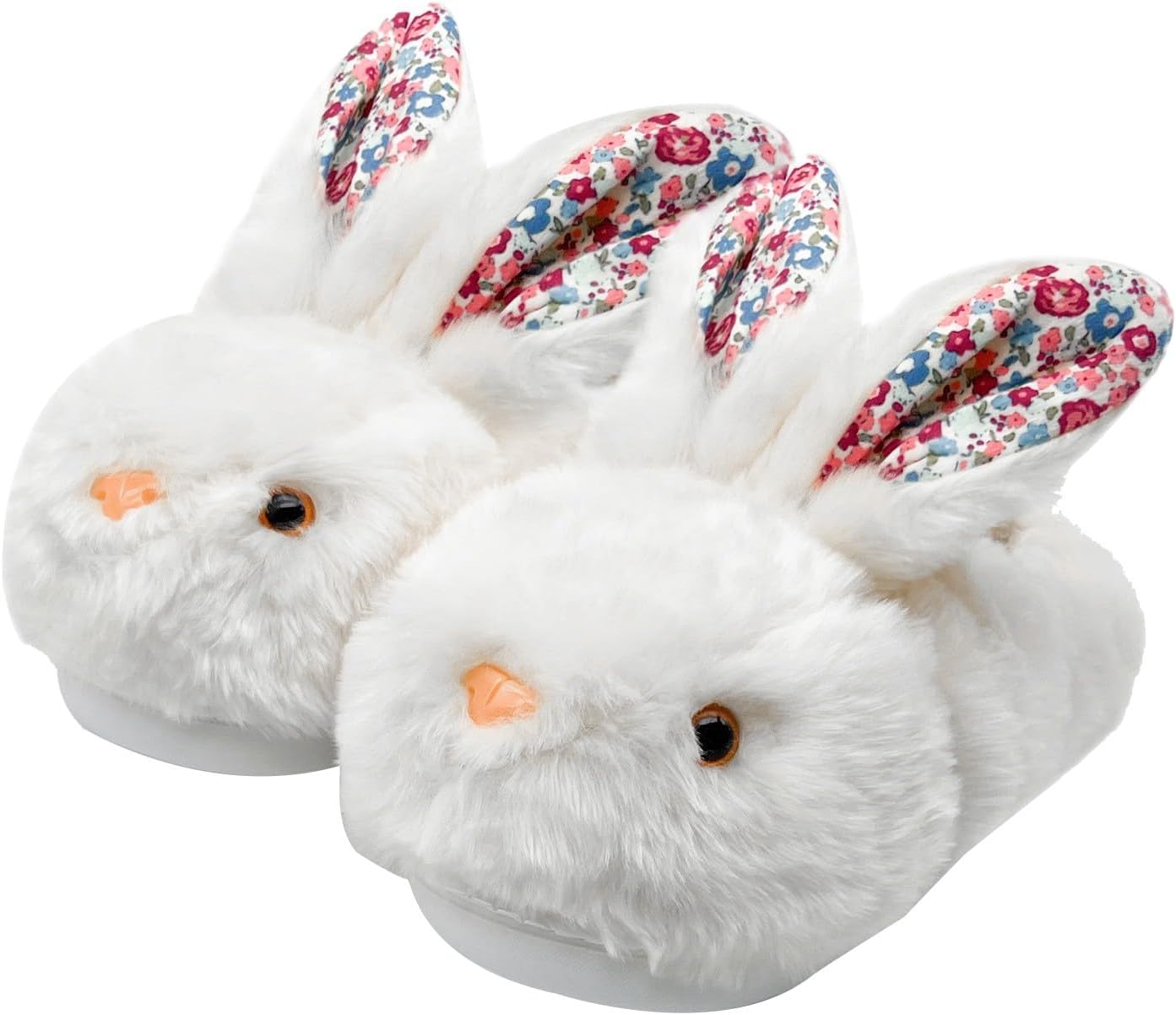 

Женские и мужские пушистые тапочки, милые с зайчиком, мягкие домашние туфли, теплые с толстым дном, с памятью формы, плюшевые тапочки Generic, белый