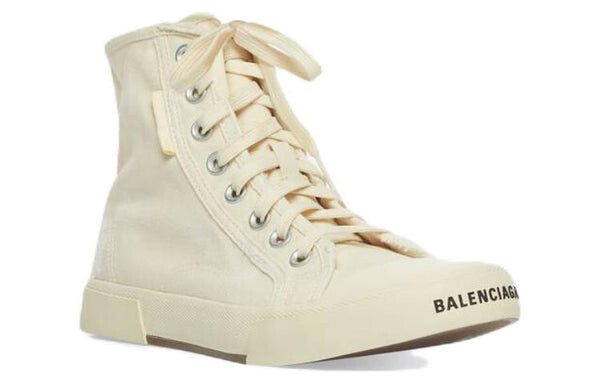Кроссовки paris high top sneakers 'white destroyed cotton and white sole' Balenciaga, белый — фото 2