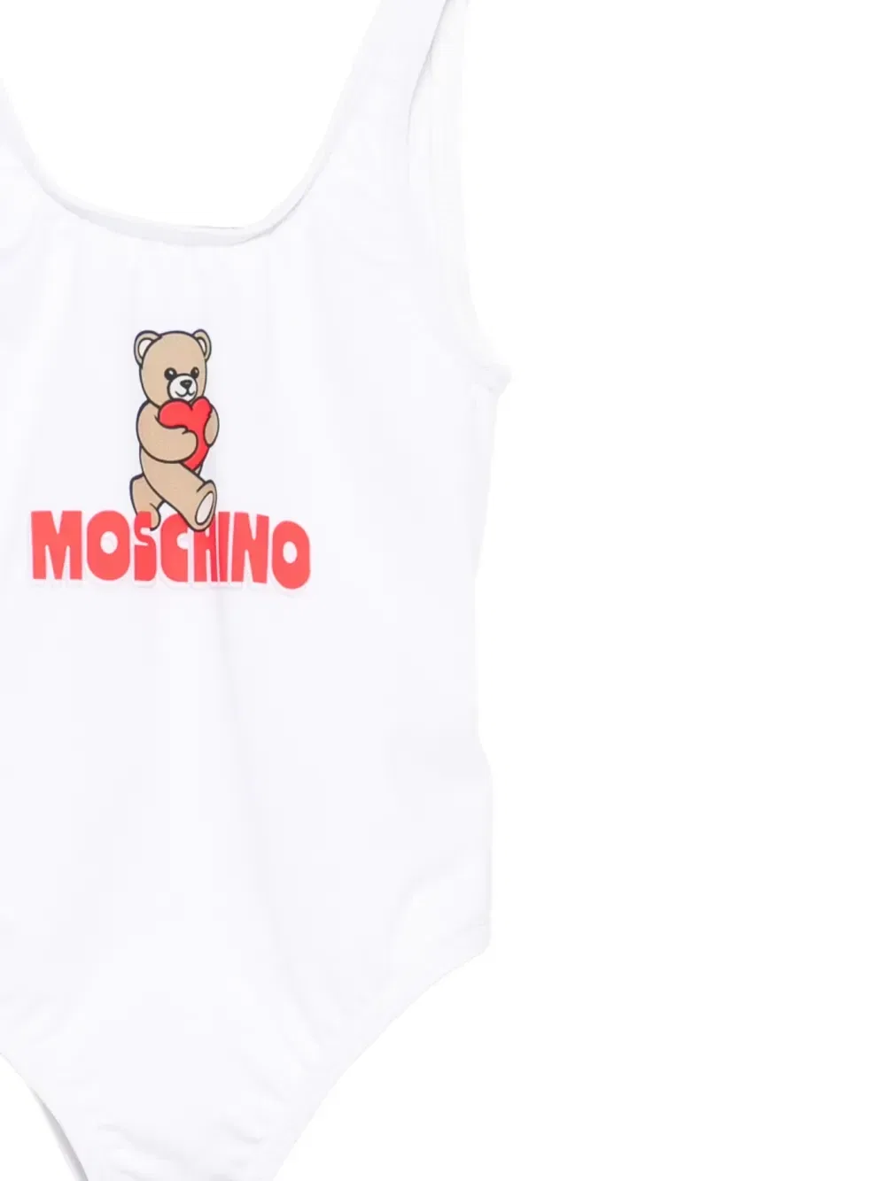 Купальник с принтом медведя Moschino Kids, белый — фото 3