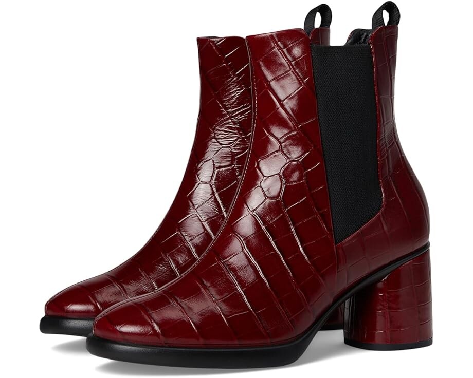 Ботинки ECCO Sculpted Luxery 55MM Modern Sleek Chelsea Boot, цвет Brick Reptile Print