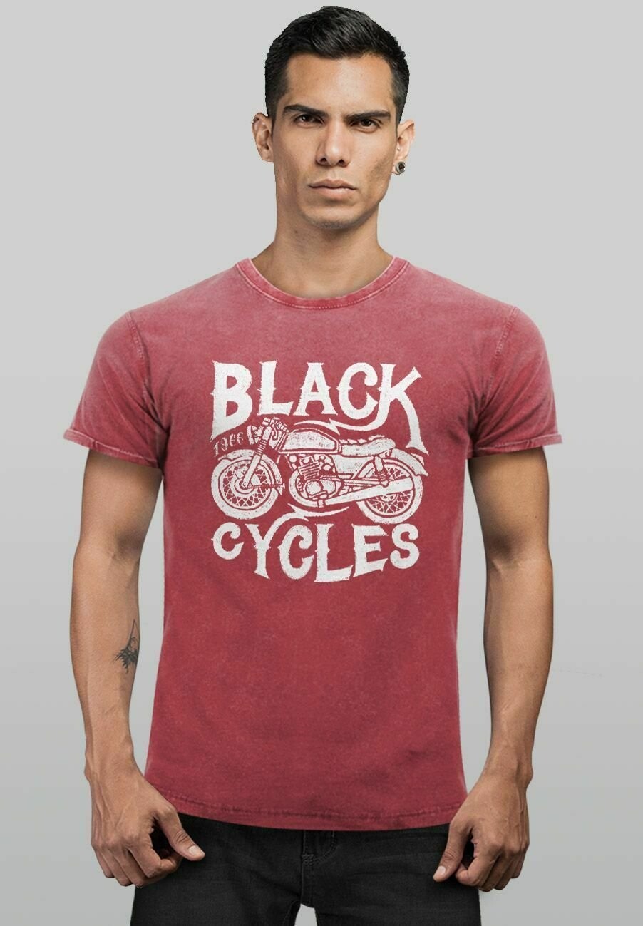 

Футболка с принтом VINTAGE WASHED MOTORRAD BIKER RETRO NEVE Neverless, красный