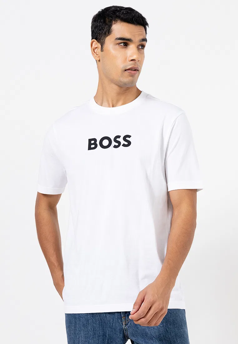 Футболка, логотип, BOSS, зеленая