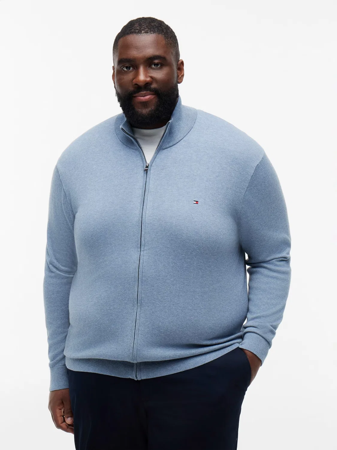 Вязаный кардиган 'ESSENTIAL' Tommy Hilfiger Big & Tall, Smoke Blue — фото 3