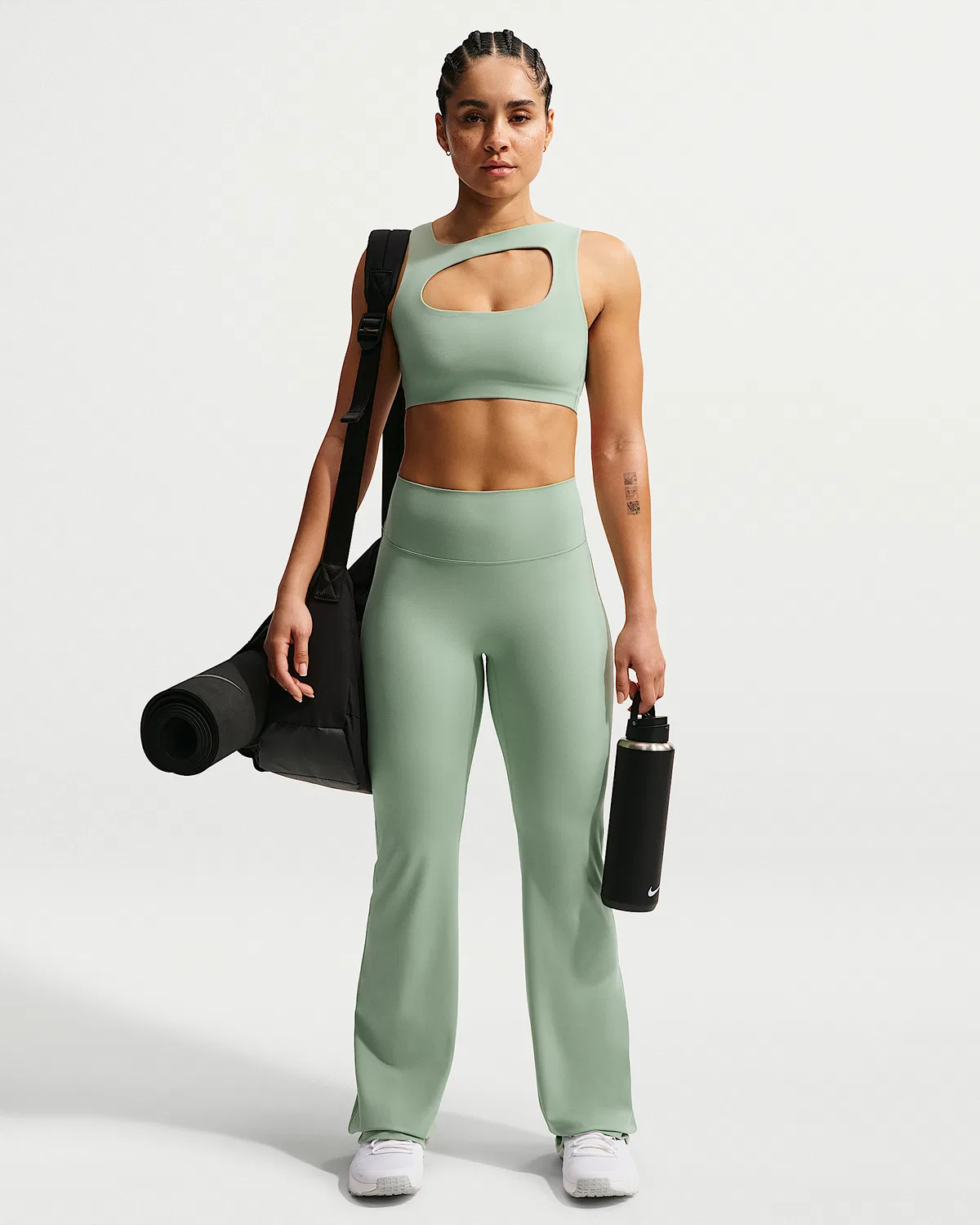 Женский спортивный бюстгальтер Nike Zenvy с легкой поддержкой и тонкой подкладкой, Steam/White — фото 4