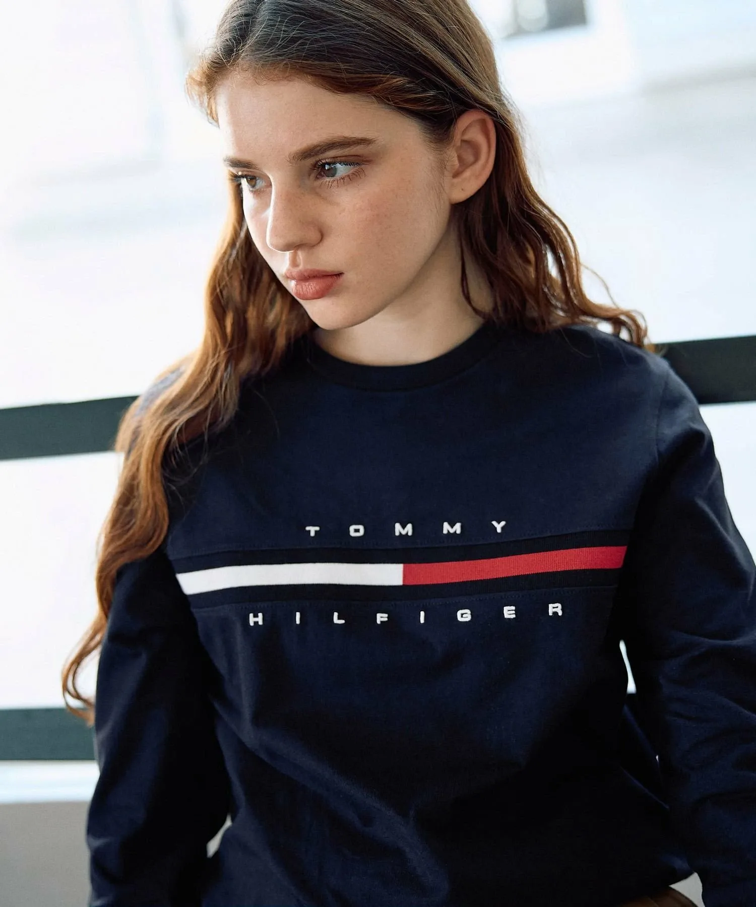 Футболка с длинными рукавами с логотипом TOMMY HILFIGER / TINO TEE, Navy FAP