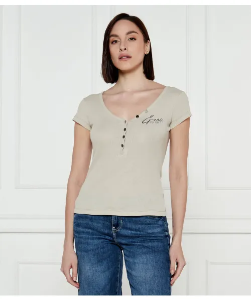 

Футболка Slim fit Guess Jeans, бежевый