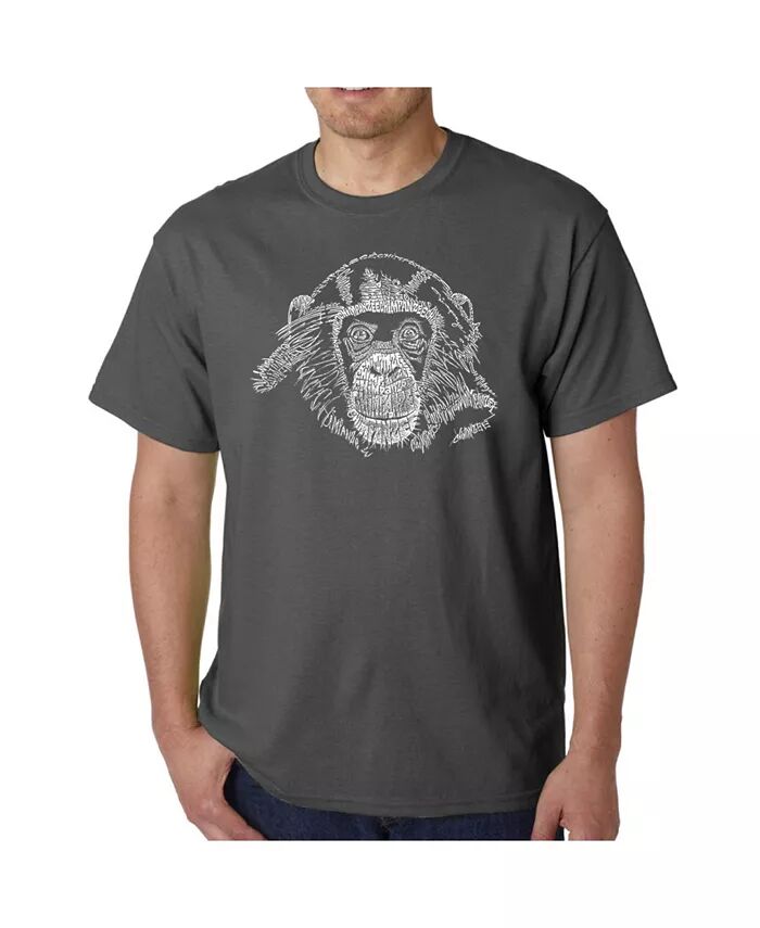 

Мужская футболка Word Art - Chimpanzee LA Pop Art, серый