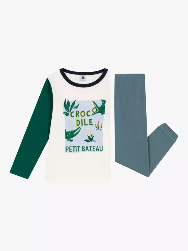 Детская пижама с крокодилом, разноцветная Petit Bateau — фото 3