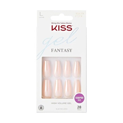 

Накладные ногти KISS Gel Sculpted Press-On Hold Me Closer Off White Long Coffin Shape Включает 28 ногтей 2 г клея 1 маникюрную палочку 1 мини-пилку