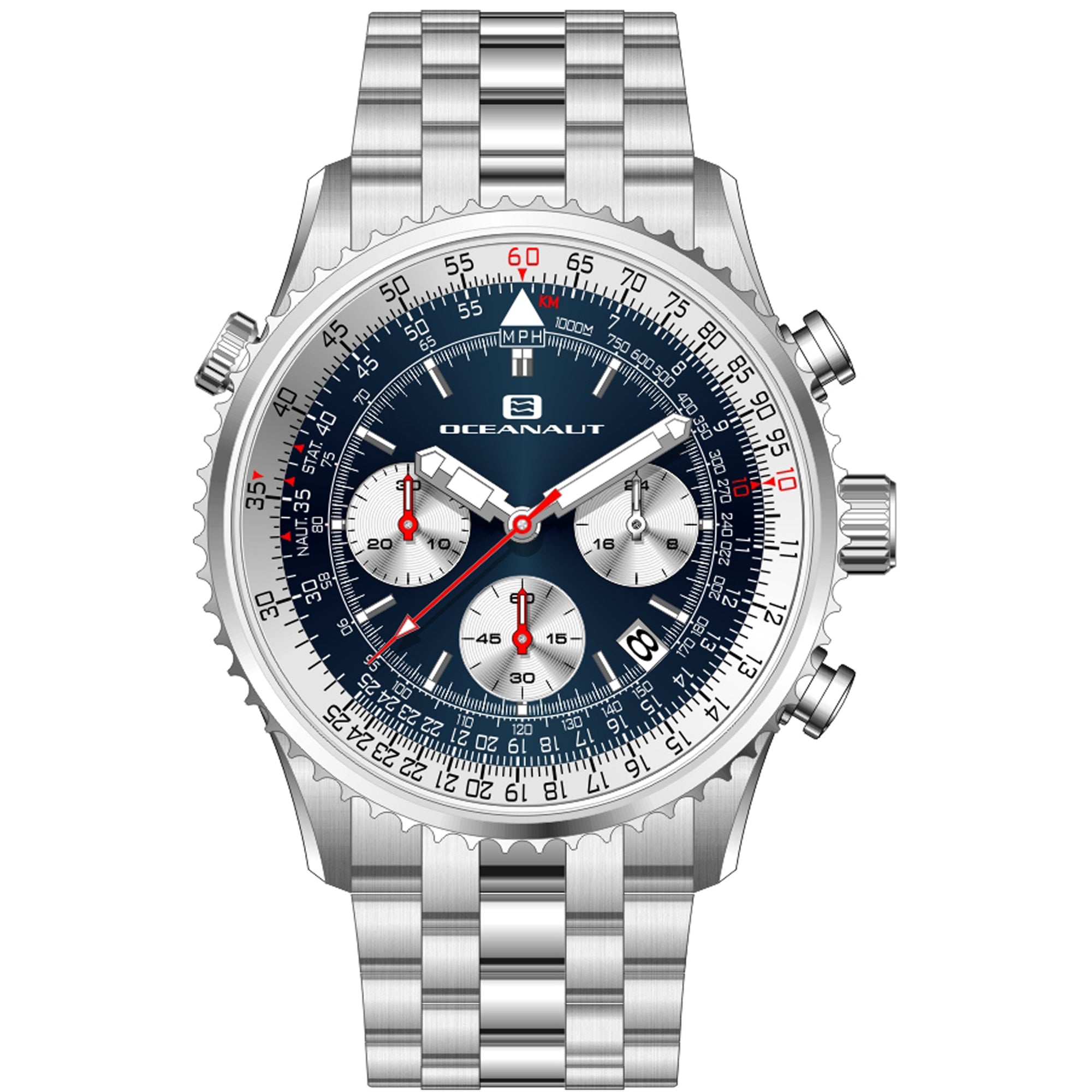 

Мужские часы Oceanaut Flight с синим циферблатом