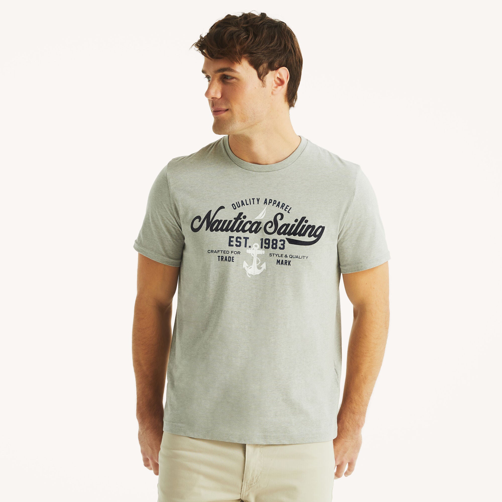 

Футболка Nautica Mens Heritage с графическим принтом, цвет grey heather