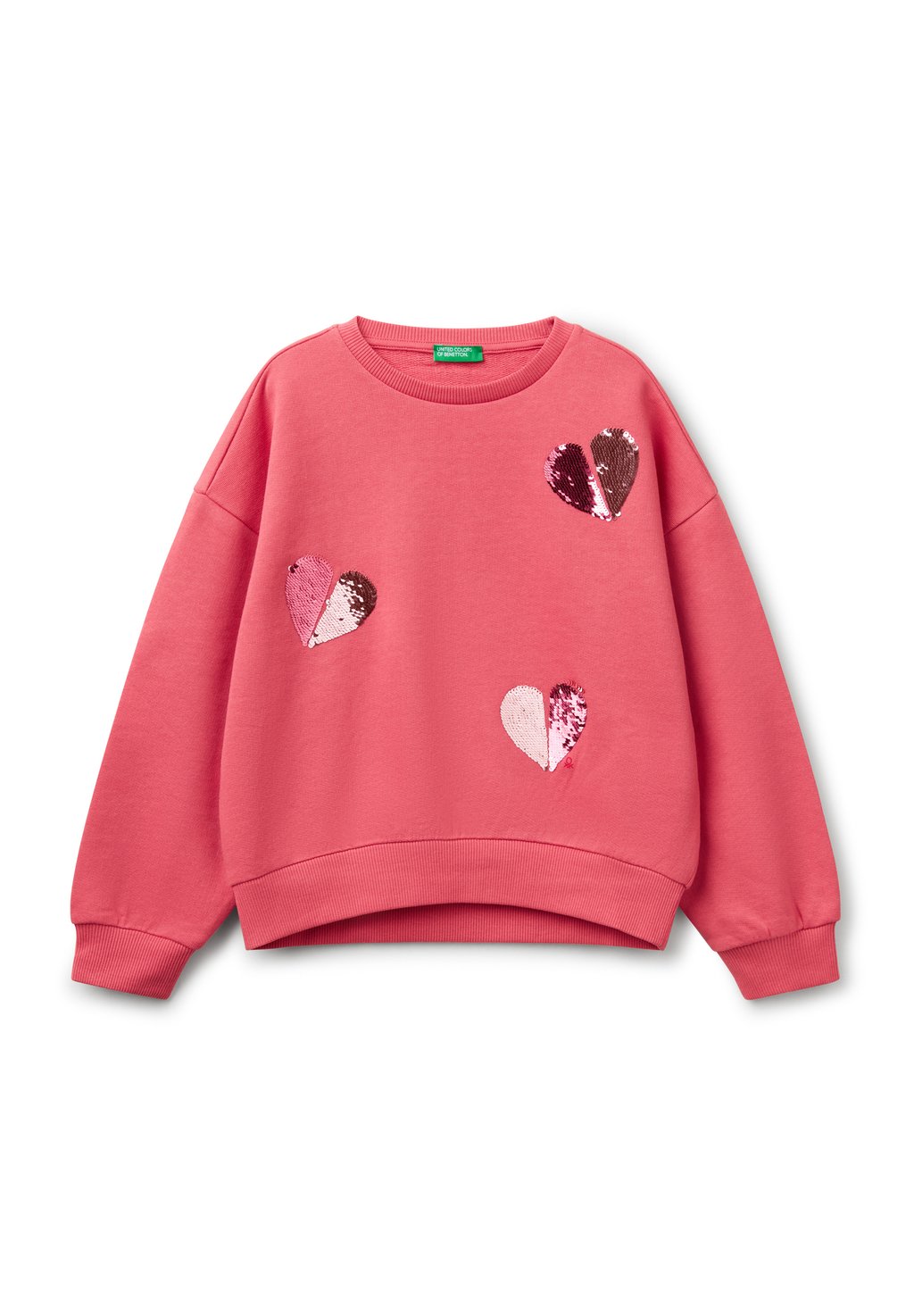 

Толстовка WITH SEQUINS United Colors of Benetton, фуксия