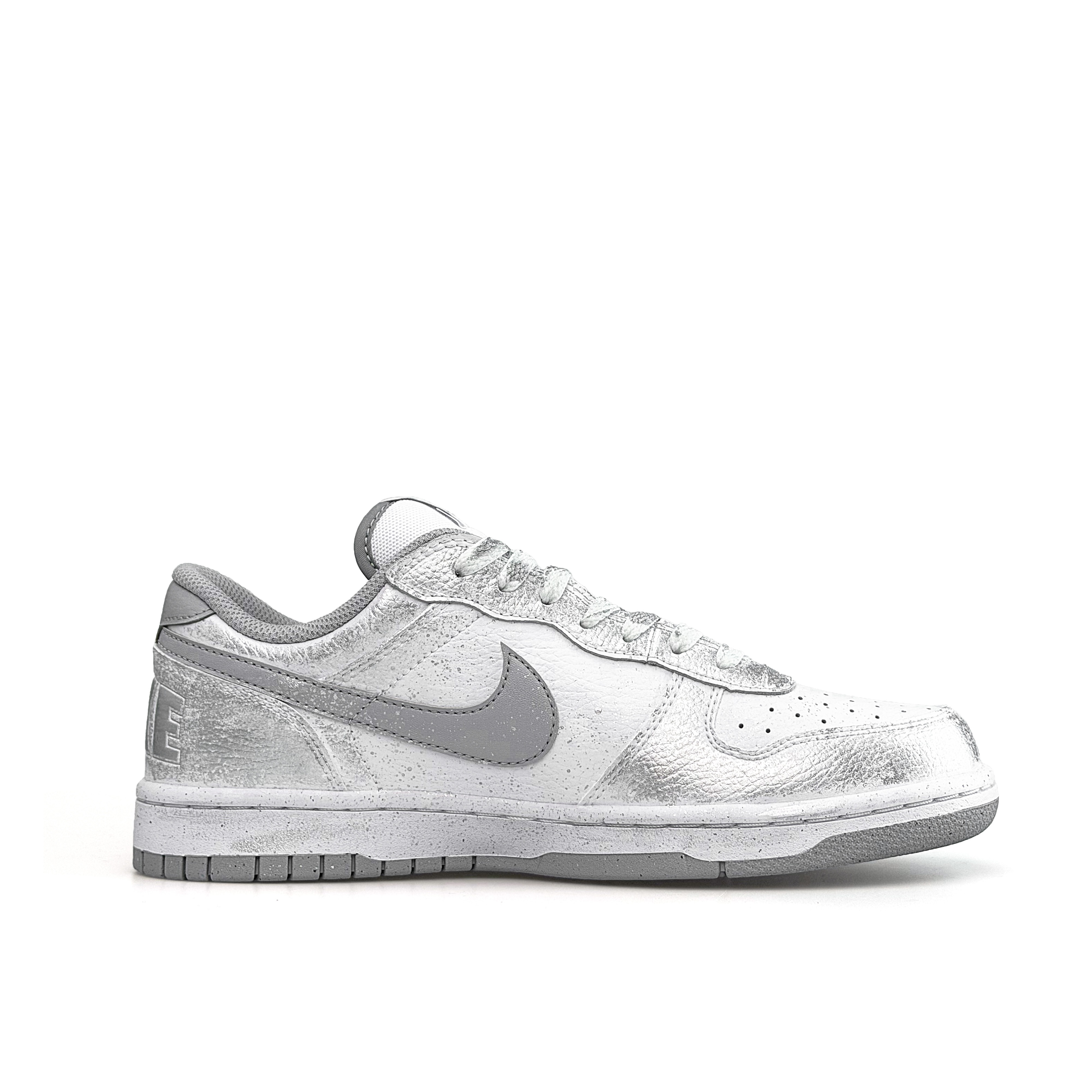 Nike Кроссовки Dunk Moon White Trace Abrasion Resistant Low top мужские белые серые серебристые — фото 3