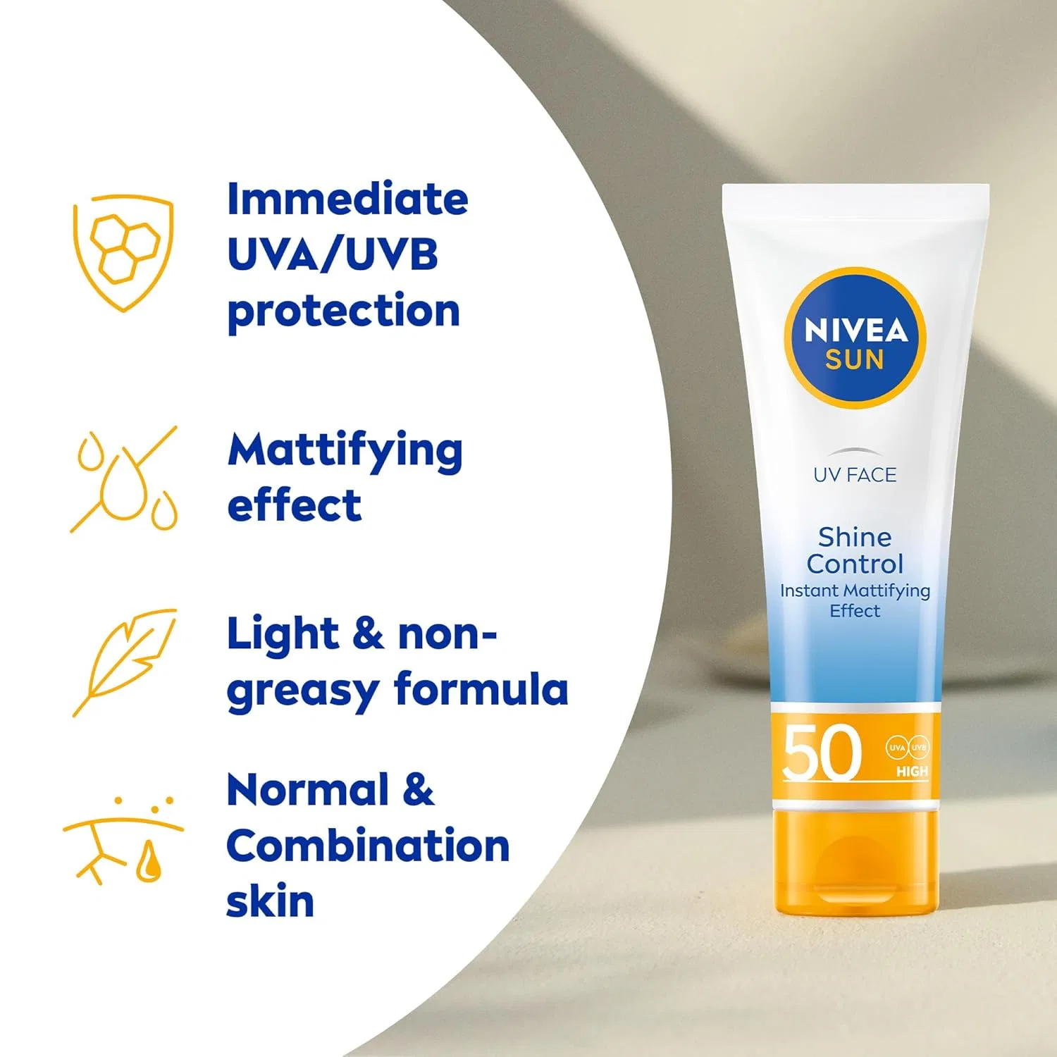 Солнцезащитный крем для лица Nivea UV Face Shine Control SPF50 Nivea Sun — фото 2