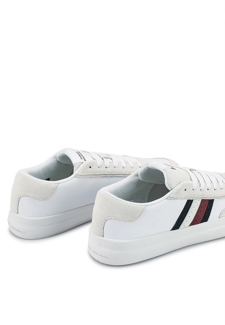 Кроссовки мужские, кожаные полосатые, Cupset Tommy Hilfiger, белый — фото 3