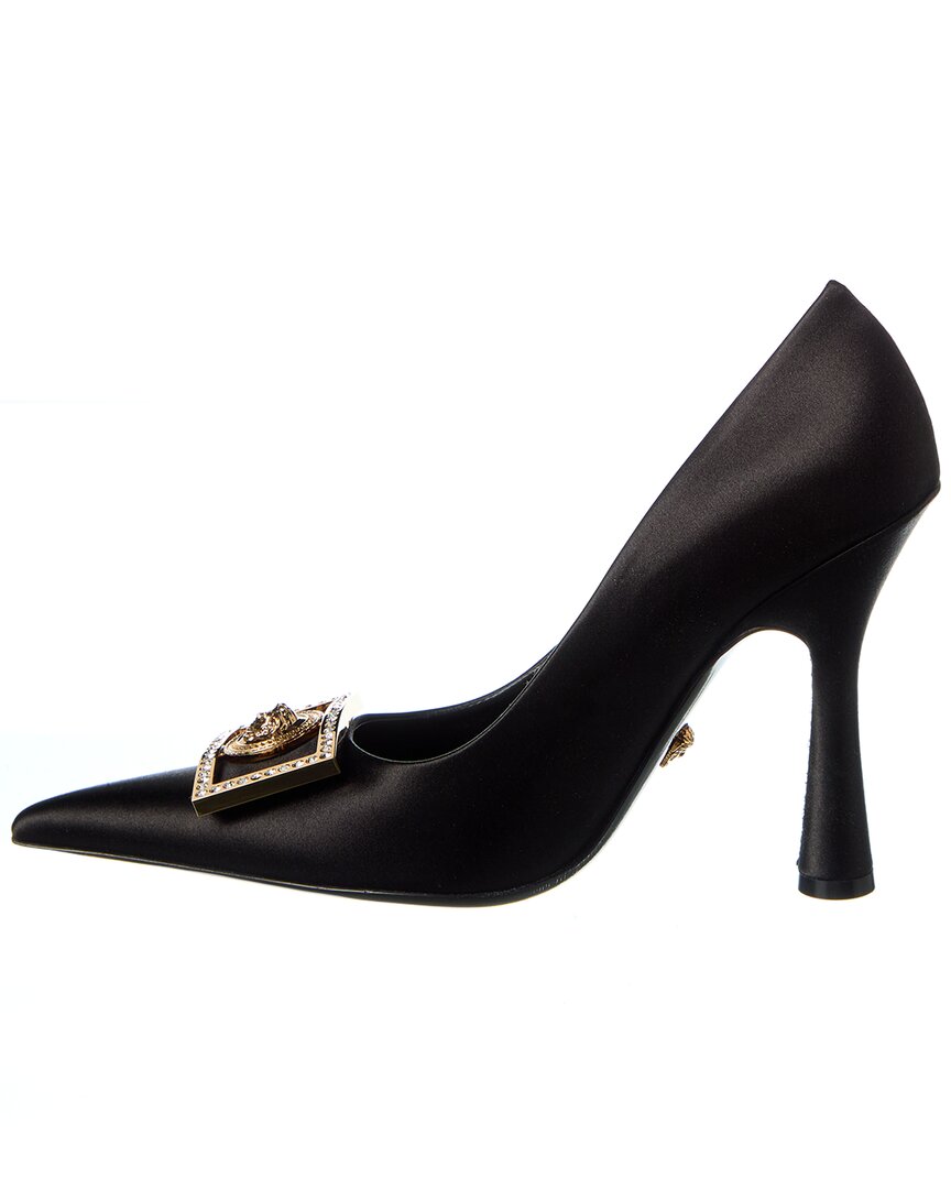 Туфли-лодочки Versace Medusa Plaque Satin, черный — фото 2