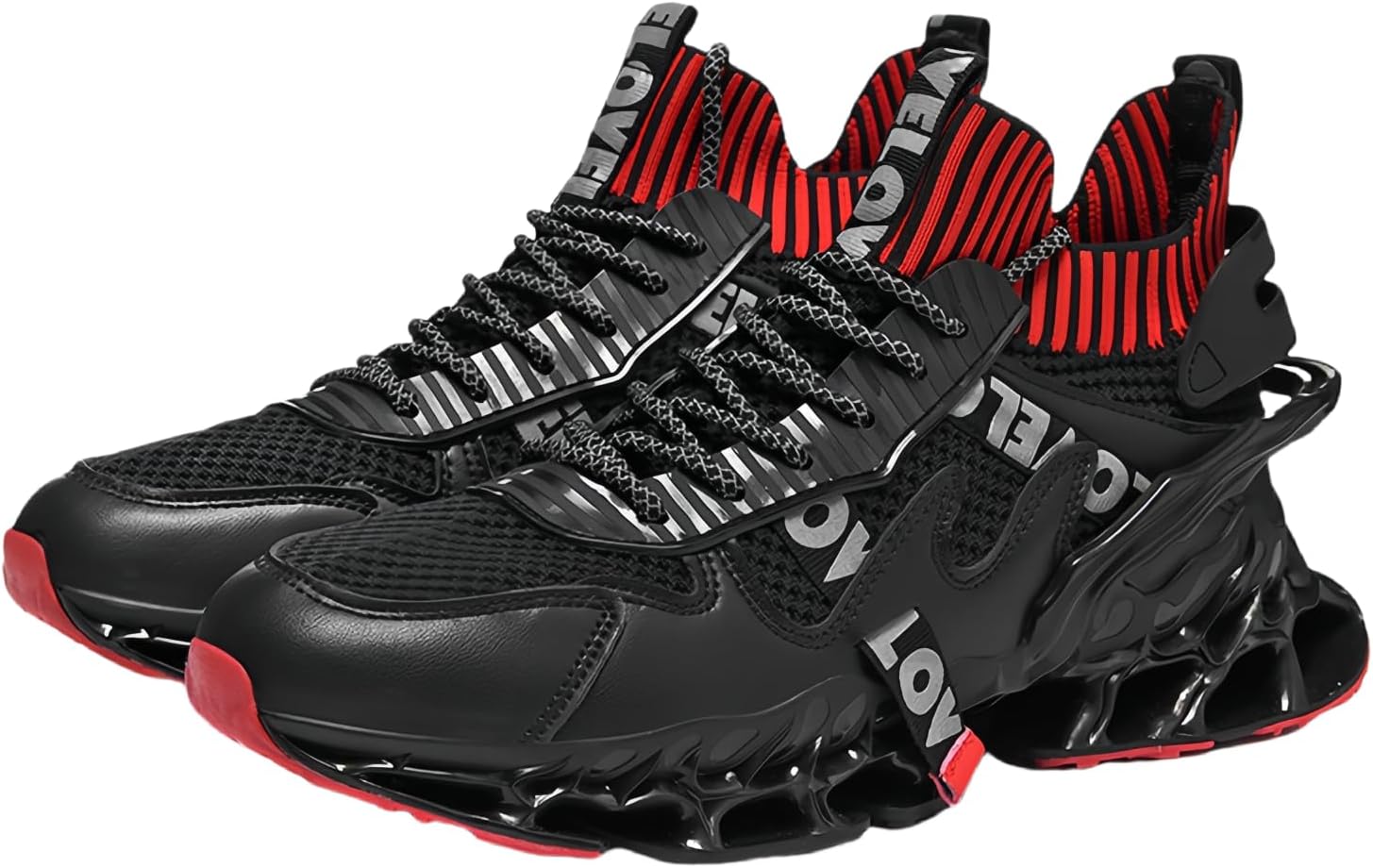 

Высокие кроссовки для мужчин, модные беговые с амортизатором, противоскользящие, для улицы, для тренировок и баскетбола Warktmy, черный