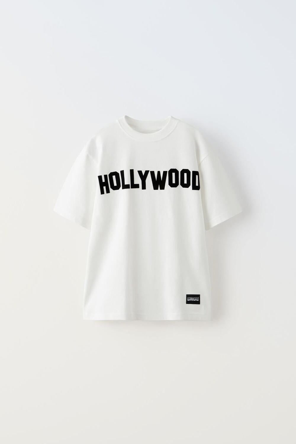 

Флокированная футболка hollywood ZARA, устрично-белый
