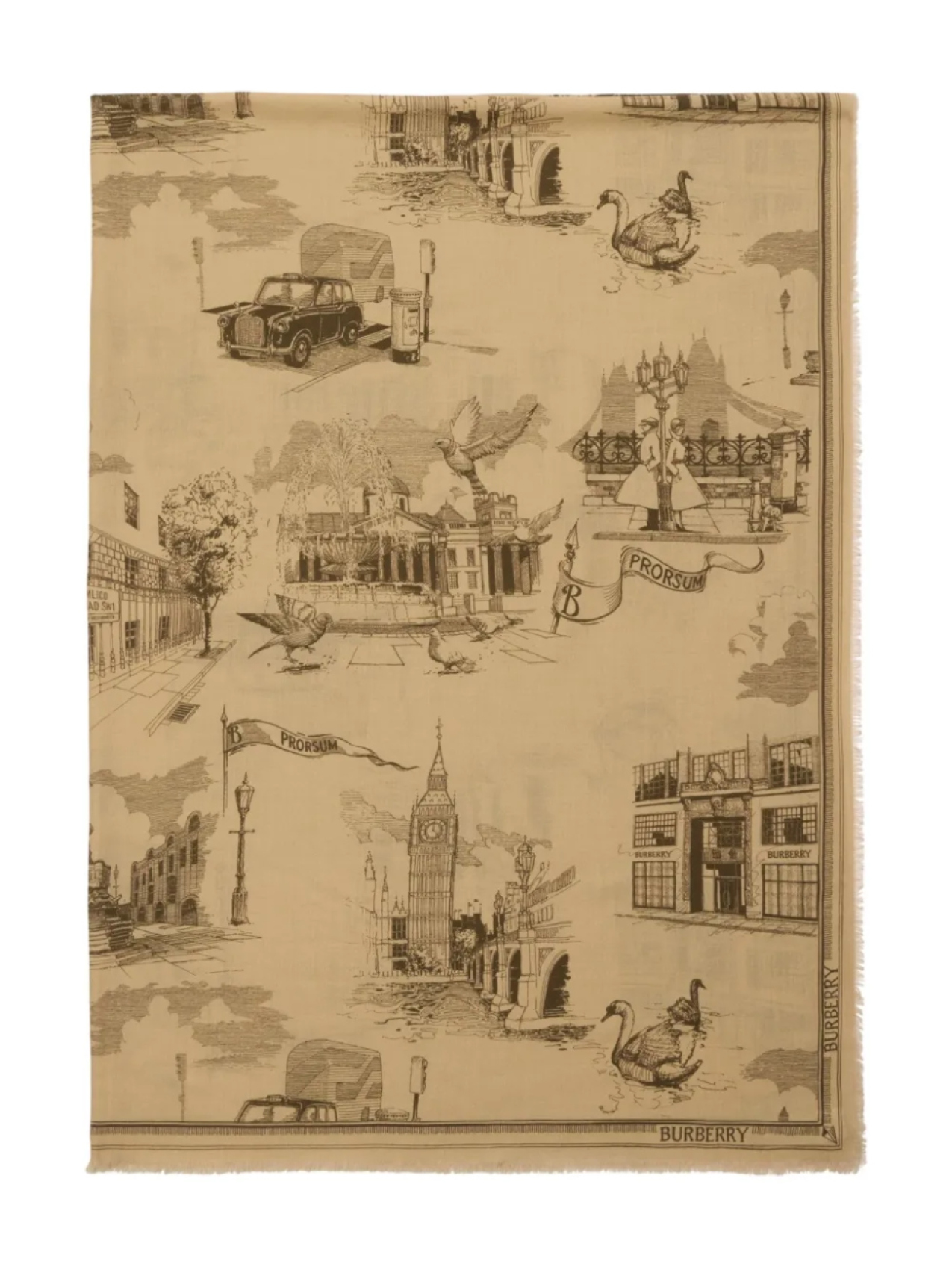 

Burberry шарф London Landmarks, нейтральный