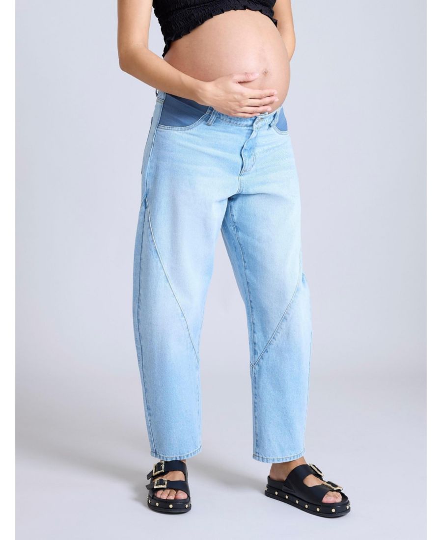 

Джинсы-бочонки для беременных Under the Belly Barrel Leg Jeans - Материнство Motherhood Maternity, Marsha wash
