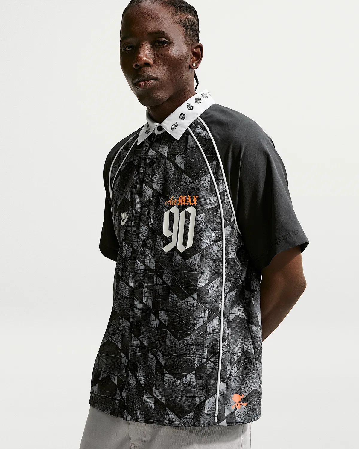 Мужская футболка для скейтбординга Nike SB Dri-FIT Bowler, Black/Bright Citrus