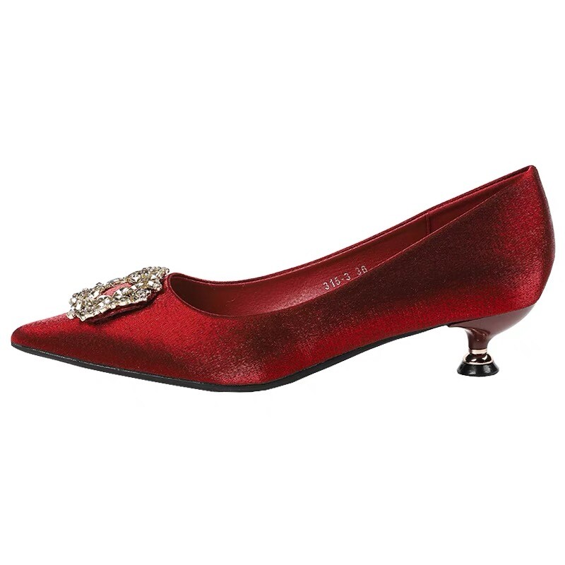 Туфли женские на высоком каблуке Bamiti, цвет Burgundy 3cm