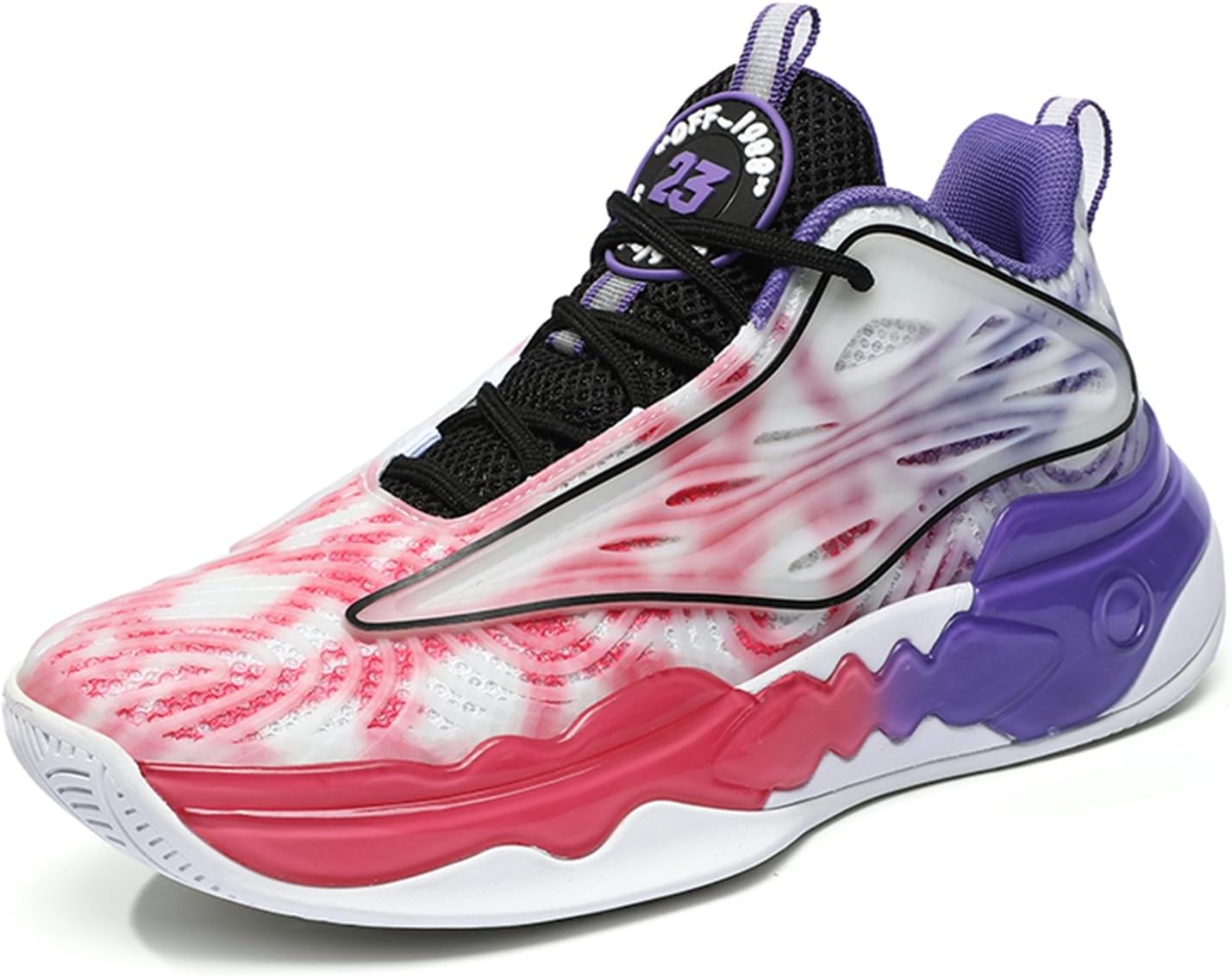 

Мужские высокие дышащие кроссовки на шнуровке с круглым носком и толстой подошвой, противоскользящие баскетбольные кроссовки, подходящие для тренажерного зала, бега и велосипедных прогулок Qaoterod, красный