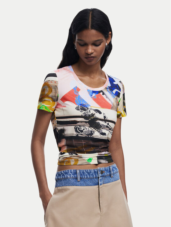 

Футболка обычного кроя Collage 25SWTK14 Desigual, мультиколор