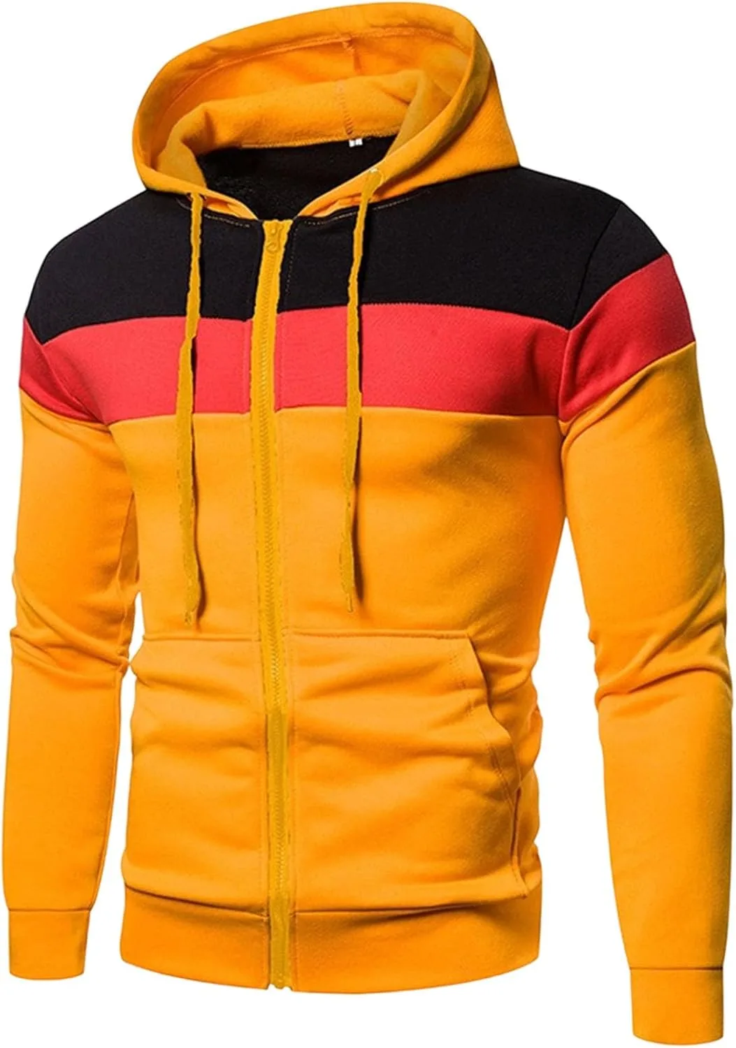 

Мужская худи с молнией цветной блок slim fit контрастные рукава легкая Kassercny