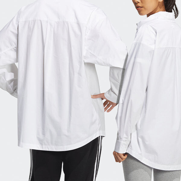 Рубашка adidas originals Solid Color single breasted Long Sleeves Shirt Couple Style White, мультиколор — фото 3