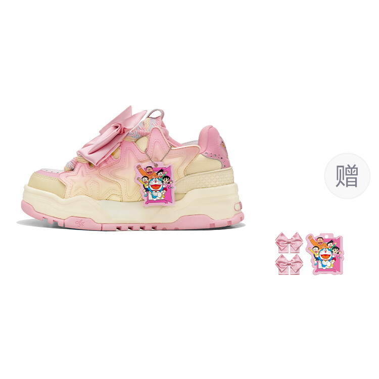 

Кроссовки Doraemon X KAALIXTO Skateboarding Shoes Unisex Low-top Beige, розовый