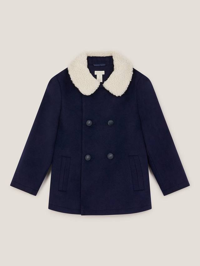 

Детское двубортное пальто с отложным воротником Monsoon, Navy