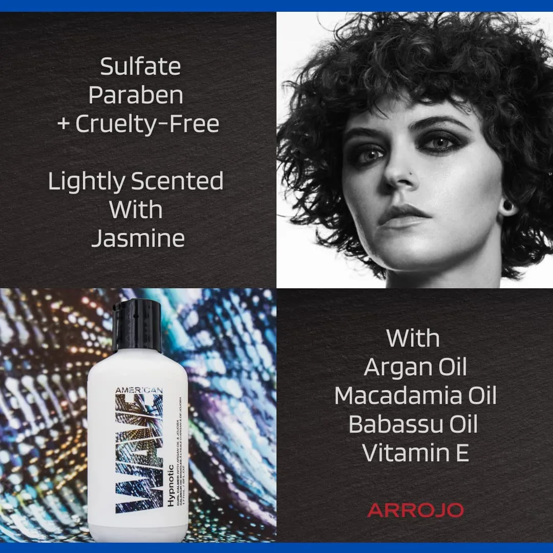 ARROJO Hypnotic Calming Curl Cream - Питательный крем для кудрявых и волнистых волос - Крем против пушистости, успокаивающий локоны - Средство для кудрявых волос без сульфатов и парабенов (170 г) — фото 4