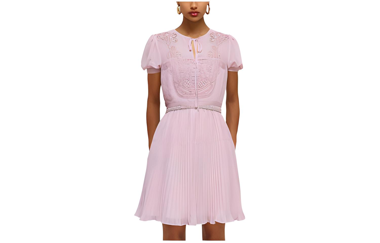 

Женское платье с коротким рукавом Self portrait Self-portrait, светло-розовый