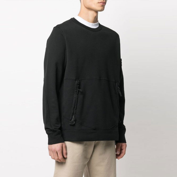 Толстовка мужская Stone Island с карманами на молнии, черный — фото 4