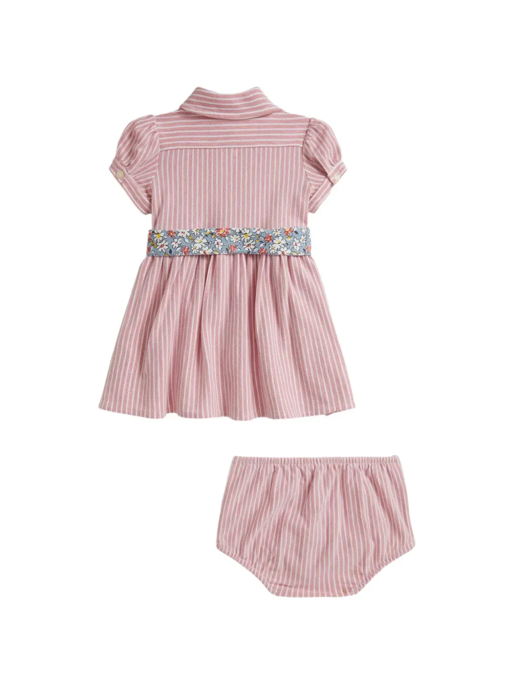 Комплект из платья и блумеров в полоску POLO RALPH LAUREN KIDS, розовый — фото 2