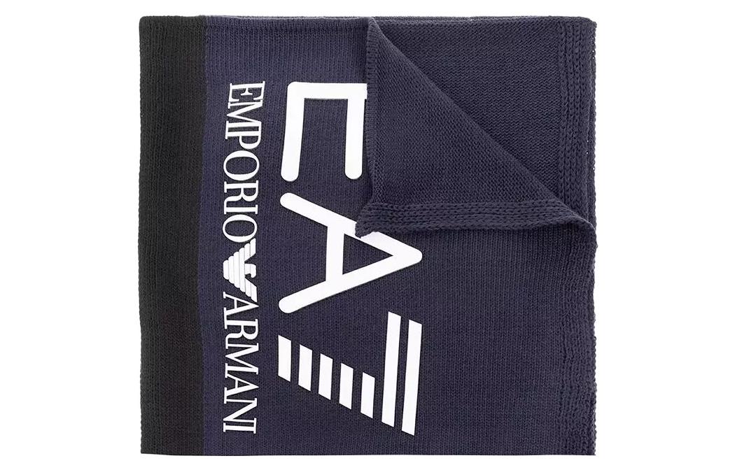 

Шерстяной шарф мужской синий EMPORIO ARMANI