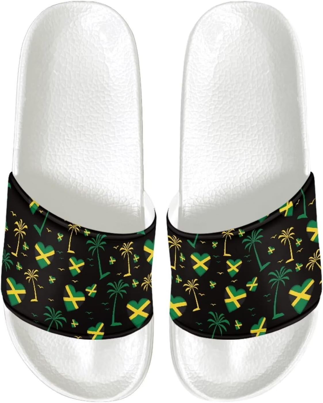 

Мужские спортивные сандалии Psesaysky с открытым носком, нескользящие, удобные, для душа, с открытым носком, слайдеры с одной полоской, однотонные, для максимального комфорта летом, Jamaica Hearts