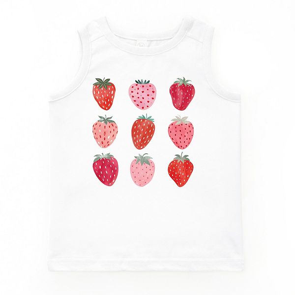 

Футболка молодежная с принтом в виде акварельной клубники The Juniper Shop, White